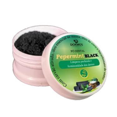Imagem de Pó Dental Carvão Ativado Pepermint Black Limpeza Profunda E Luminosidade Dos Dentes