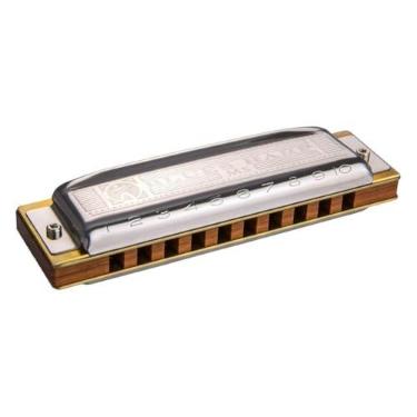 Imagem de Hohner Harpa Blues 532BX-C afinada à chave da gaita diatônica de 10 cm com 20 palhetas, pente duplo laqueado e construção modular