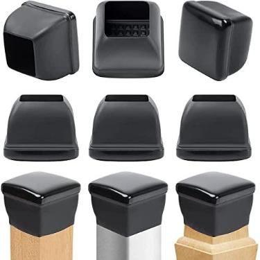 Imagem de Ezprotekt 8 Peças Deslizantes de Perna de Cadeira Extra Grandes para Carpete, Deslizadores de Cadeira Quadrados, Almofadas de Móveis de Teflon, Protetores de Perna de Banco de Bar para Carpete, Tampas