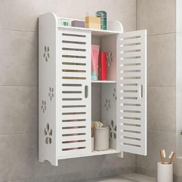 Imagem de Armário Banheiro Parede à Prova d'água Estante Armazenamento Economiza Espaço para Famílias Banheiros e Apartamentos
