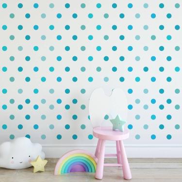 Imagem de Adesivo Infantil Bolinhas Tons de Azul 280un - Quartinhos