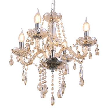 Imagem de YYSHCHEN Mini Lustre De Cristal Yyshchen, Vintage Pequeno Com Vela Para Sala Jantar, Estar, Quarto, Banheiro, Luminária Pendente Conhaque