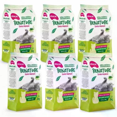 Imagem de Areia Higiênica Gatos Ultra Premium 12kg Grão Médio Mandioca - Bionatu