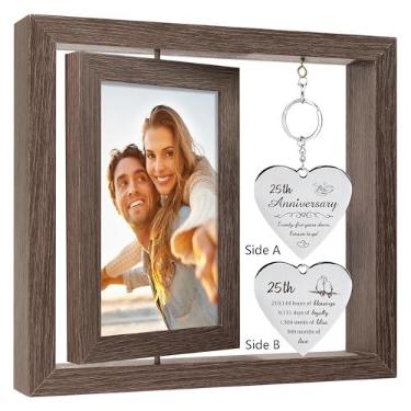 Imagem de HELORAY Porta-retrato de 25º aniversário de casamento, presentes exclusivos para casais, presentes de aniversário de 25 anos, presentes para marido, esposa, amigos, pais, ela
