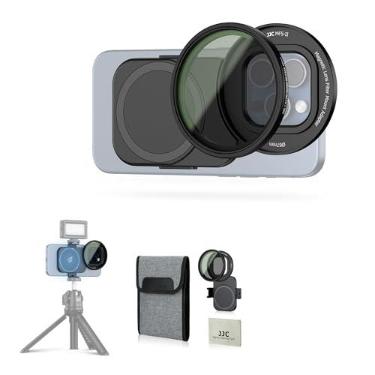 Imagem de JJC Filtro ND de 67 mm para iPhone, adaptador de filtro de lente magnética com filtro ND variável ND2-128 compatível com iPhone 16 15 14 Pro Max Plus com parafuso de 1/10.2 cm e suporte de sapata para