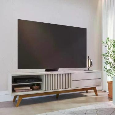 Imagem de Rack Grande para TV até 75 Pol 200x55cm Veneza Off White - Colibri