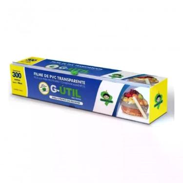 Imagem de Filme de Pvc com Trilho Cortante 28cm X 300m para Embalagem Transparente Guarufilme