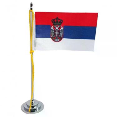 Imagem de Mini Bandeira De Mesa Da Sérvia 15 Cm Poliéster