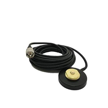 Imagem de Suporte magnético preto UHF PL-259 de 5 cm, suporte para pentes NMO, 4 metros, cabo de antena para teto ou porta-malas para rádios móveis PL259 conector para Yaesu Kenwood HYT Vertex Icom Mobile Radios