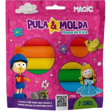 Imagem de Massa para Modelar Criativa Princesa 7CORES 70G Pula e MOL - Magic KID