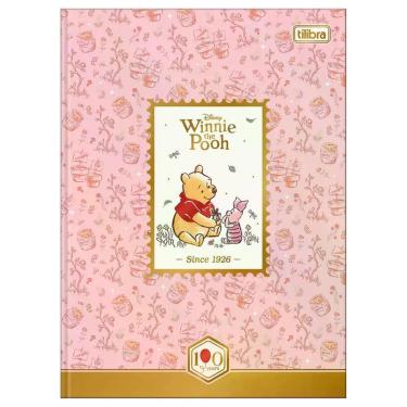 Imagem de Caderno Colegial Brochura Capa Dura Ursinho Pooh Folhas Decoradas Supe