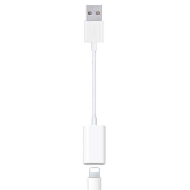 Imagem de Fidioto Cabo adaptador de áudio USB macho para Lightning fêmea tipo A para Lightning Dongle conversor suporta controle de volume, microfone compatível com MacBook computador, PC, fone de ouvido, fones