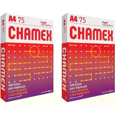 Imagem de Kit 2 Pacotes Papel Sulfite A4 Chamex Com 500 Folhas 75g - Congratulat