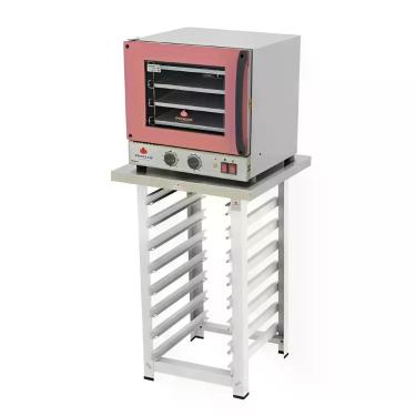 Imagem de Kit Forno Turbo Eletrico Fast Oven Prp-004 Rosa 220V + Bancada Mes-004