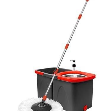 Imagem de Powermaid Mop Giratorio Duo - Dois baldes com Centrífuga de Aço Inox - Balde de Enxague com 9L
