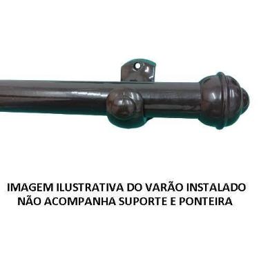 Imagem de Varão De Cortina Aço 28mm Imbuia (revestimento PVC) Bella Arte, 2,80m 