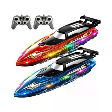 Imagem de Barco RC LED De Alta Velocidade 24GHz Com Controle Remoto Para Corrida