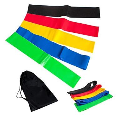 Imagem de Faixa Elástica Pood Resistance Loop Bands - 5 Faixas Super Band Elástico Extensor para yoga fitness (Mix Color)