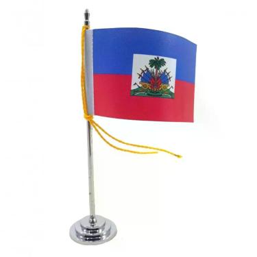 Imagem de Mini Bandeira De Mesa Da Haiti 15 Cm Poliéster