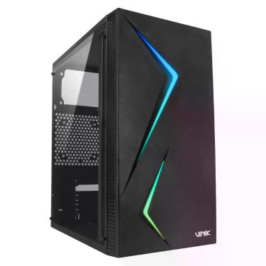 Imagem de Gabinete Gamer Twin Edge GGTEACBK Mid Tower Micro ATX Mini ITX Acrílico Lateral Transparente RGB Preto