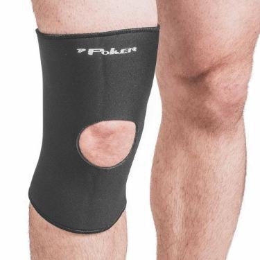 Imagem de Joelheira Neoprene Lisa C/ Orificio 06489 - Poker, Preto, M