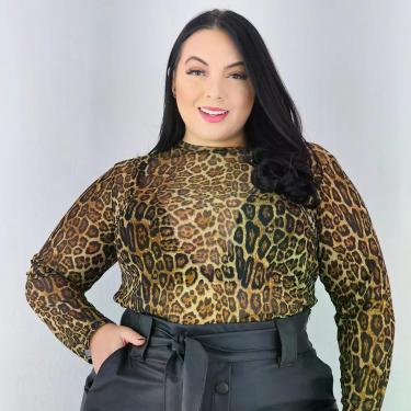Imagem de Segunda Pele Transparente Plus Size Blusa Tule Manga Longa - LA SECRET