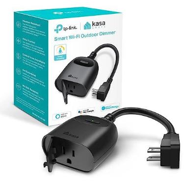 Imagem de Kasa Plugue de regulação inteligente para ambientes externos, regulador de intensidade IP64 para luzes externas, compatível com Alexa, Google Assistant e SmartThings, longo alcance Wi-Fi de 2,4 GHz