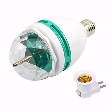 Imagem de Lâmpada Globo de Luz Led Rgb Giratória Bola Maluca Colorida Rotativa Festa Socket Padrão