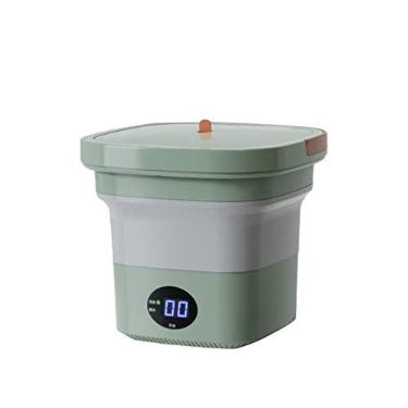 Imagem de Poderosa máquina de lavar portátil pequena máquina de lavar 6L dobrável meias portáteis cuecas de limpeza calcinha retrátil máquina de lavar doméstica com balde de drenagem (cor: verde)
