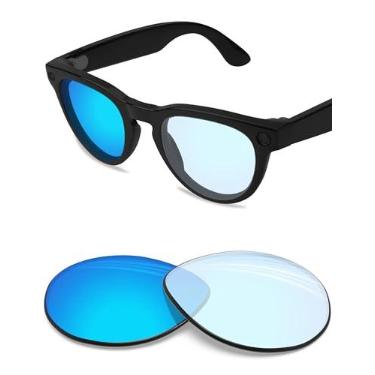 Imagem de BLAZERBUCK Lentes de substituição fotocromáticas e polarizadas anti-sal para óculos de sol RayBan Meta Headliner RW4009 50 mm, Fotocromática transparente a azul gelo, 0