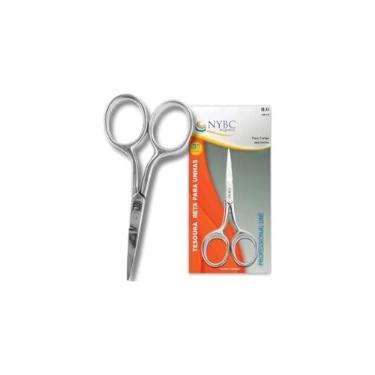 Imagem de Tesoura de Aço Inoxidável com Ponta Curva, 9cm, para Unhas, Sobrancelhas e Pelos, Design Ergonômico