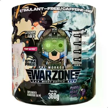 Imagem de Warzone Night Battle Pre Workout Caffeine Free 360g Under Labz, Purple