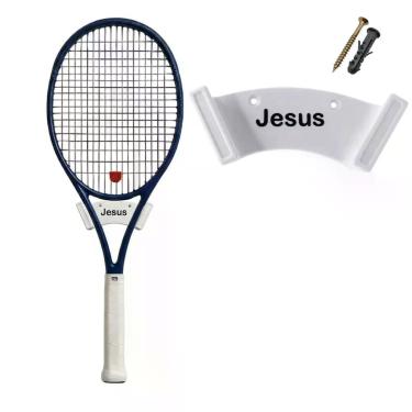 Imagem de Suporte Parede Expositor Para Raquete De Tênis Jesus - generico