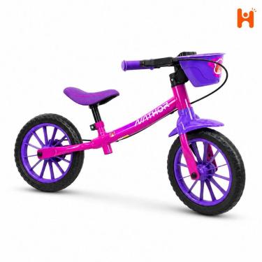 Imagem de Balance Bike Bicicleta de Equilíbrio Menina Sem Pedal Aro 12 Nathor Ro