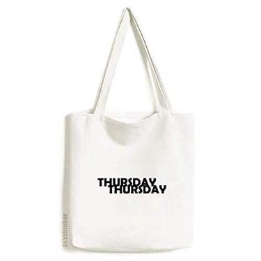 Imagem de Bolsa de lona elegante com personagens de quinta-feira bolsa de compras casual