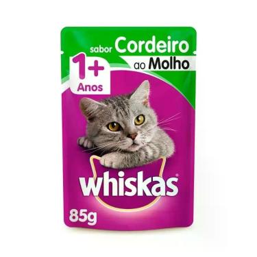 Imagem de Ração Úmida Sachê Whiskas para Gatos Adultos Cordeiro ao Molho 85g
