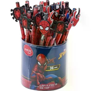 Imagem de Lapis Preto Redondo Decorado TOP Spiderman HB - Molin