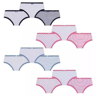 Imagem de Kit 12 Calcinha Lobinha Infantil Kids Lupo Algodão Estampada - P, Rosa