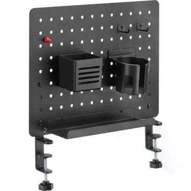 Imagem de Painel Organizador Fortrek Grid Space Office com Pegboard e Kit de Fixação 42x48 em Aço Preto