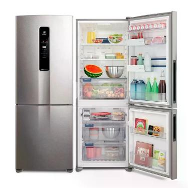 Imagem de Geladeira Electrolux Inverse Frost Free Inverter 490L com Dispenser de Água e Gelo IB7S Inox 110V