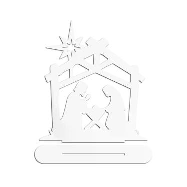 Imagem de Presépio 01 Com Base 18cmx20cm - Cria Arte Laser Branco