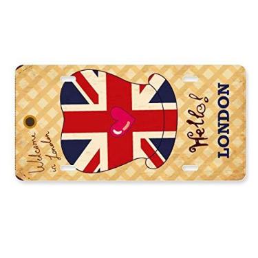 Imagem de DIYthinker Chapéu formal Reino Unido London Stamp, Grã-Bretanha, placa de licença decoração de aço inoxidável