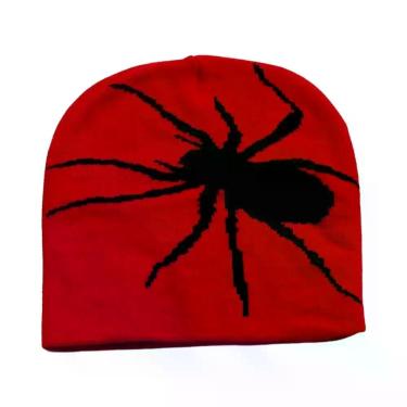 Imagem de Gorro De Inverno Unissex Em Tricô Com Teia De Aranha, Quente E Diverti