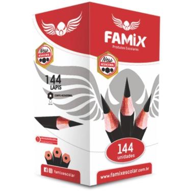 Imagem de Lapis Preto Sextavado HB Grosa - Famix