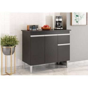 Imagem de Multiuso Gabinete Balcão Tatiane 100cm 3 Portas e 1 Gaveta S/Tampo Pre