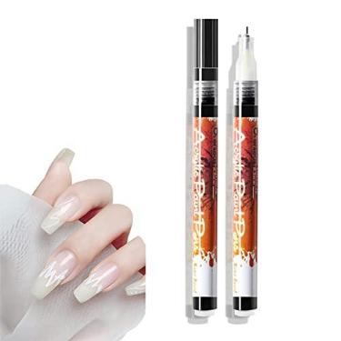 Imagem de Caneta de grafite arte de unhas pintura de desenho linhas abstratas detalhando pincéis de lápis DIY ferramenta para unhas de gel natural acrílico manicure suprimentos de beleza 2 peças, preto, 13 cm