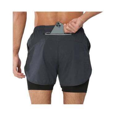 Imagem de Shorts Esportivos Masculinos 2 Em 1 De Secagem Rápida Para Corrida, Ac
