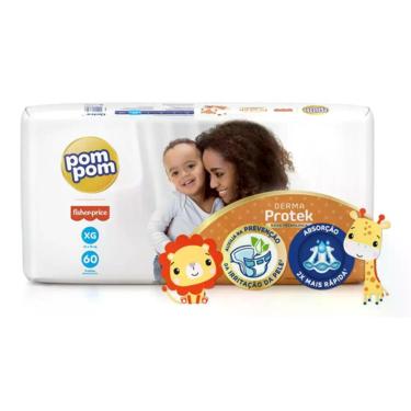 Imagem de Fralda Descartável PomPom DermaProtek Pacote Hiper, XG Com 60