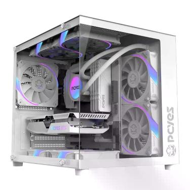 Imagem de Gabinete Gamer Forcefield Mini White Ghost GFFMNWG Mini-Tower para Mini ITX e Micro ATX Vidro Temperado Branco Pcyes