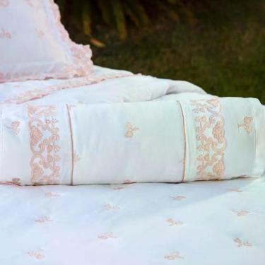 Imagem de Rolo Decorativo Rivieri Com Refil 2 Peças Percal 400 Fios 100% Algodão - Branco
